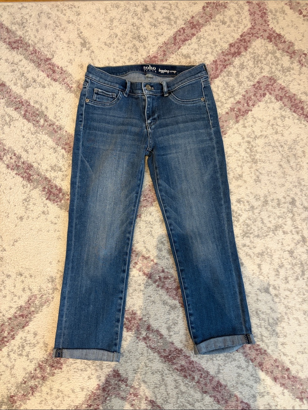 Soho Mid-Rise Blue Cropped Jeans